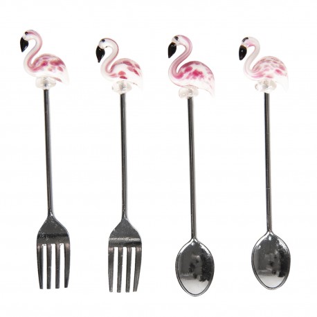 Sztućce Deserowe z Flamingami Clayre & Eef