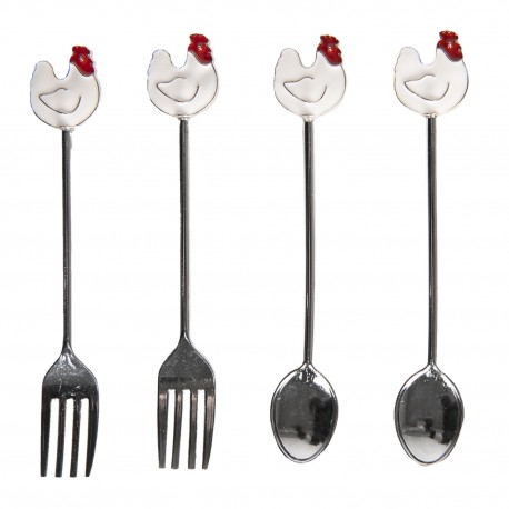 Sztućce Deserowe z Kurami Clayre & Eef