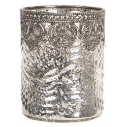 Świecznik Na Tealight Szklany Srebrny A Clayre & Eef