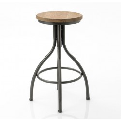 Stołek Barowy w Stylu Industrialnym z Oparciem