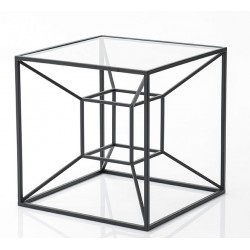 Metalowy Stolik Czarny Cubic D