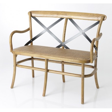  Ławka Krzyżak z Rattanowym Siedziskiem