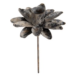 Metalowy Świecznik Postarzany Liście