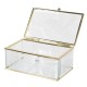 Szklane Pudełko ze Złotymi Krawędziami Paski S