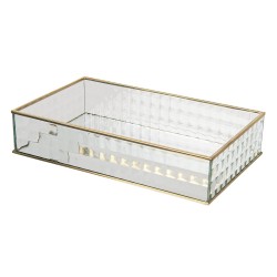 Szklany Pojemnik ze Złotymi Krawędziami Paski