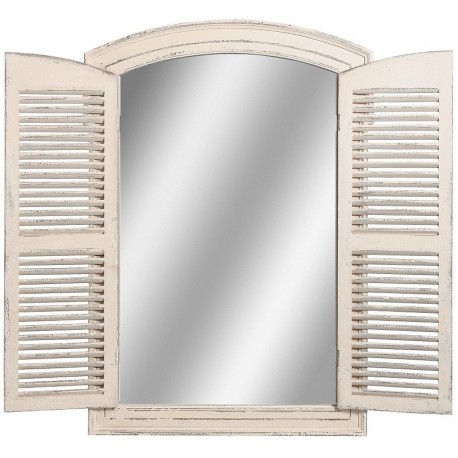 lustro z otwieranymi drzwiczkami w formie francuskie okiennicy