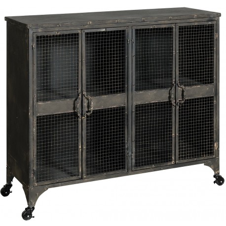 Duża i pojemna komoda loft w ciemnym kolorze dzięki antycznym detalom będzie pasowała również do wnętrz retro.