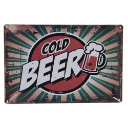 Metalowa Tabliczka Retro Piwo C