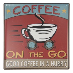 Metalowa Tabliczka Retro Kawa A