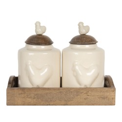 Pojemnik Kuchenny w Stylu Prowansalskim Kremowy