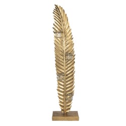 Złoty Świecznik Liście Duży