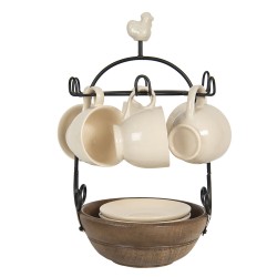 Kubki Na Wieszaku w Stylu Prowansalskim z Krową