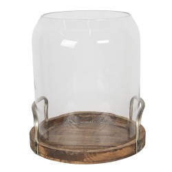 Szklany Lampion Na Metalowej Podstawie