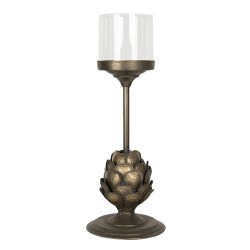 Metalowy Świecznik Postarzany Szyszka B