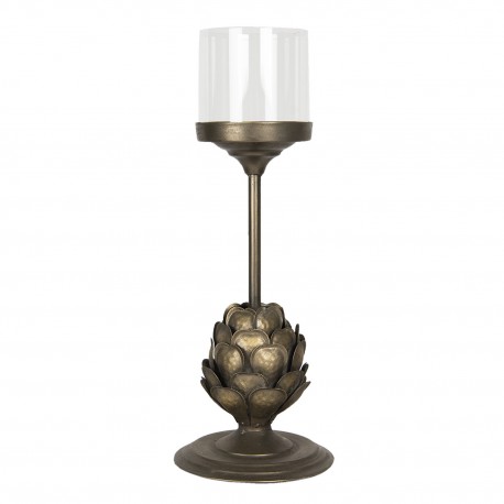 Metalowy Świecznik Postarzany Szyszka B