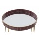 Metalowy Stolik z Lustrzanym Blatem Glam Bordeaux Mauro Ferretti