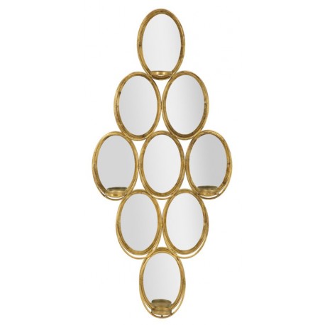Złoty Świecznik Ścienny z Lusterkami Mauro Ferretti