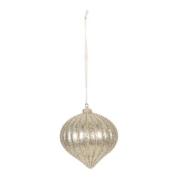 Złota Bombka z Brokatem D Clayre & Eef