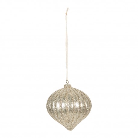 Złota Bombka z Brokatem D Clayre & Eef