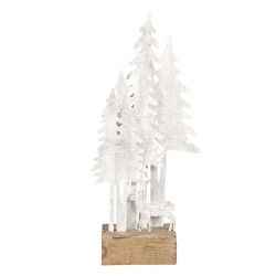 Dekoracja Świąteczna Metalowe Choinki Na Drewnie B Clayre & Eef