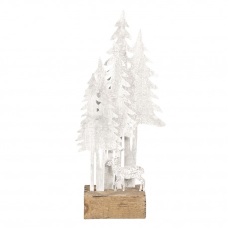 Dekoracja Świąteczna Metalowe Choinki Na Drewnie B Clayre & Eef