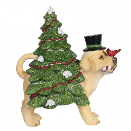 Figurka Świąteczna Ledowa Pies z Choinką Clayre & Eef