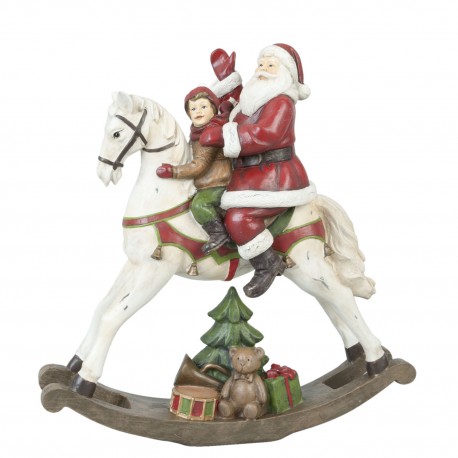 Figurka Świąteczna Mikołaj Na Koniu A Clayre & Eef