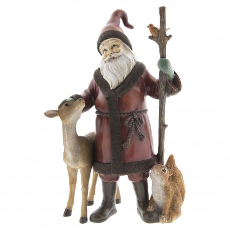 Figurka Świąteczna Mikołaj Ze Zwierzętami Clayre & Eef
