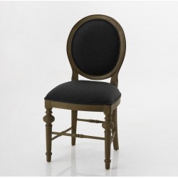 Krzesło w Stylu Prowansalskim Grafitowe Medalion B