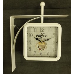 Dwustronny Zegar Dworcowy Coffee