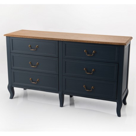 Granatowa Komoda w Stylu Prowansalskim Salini A