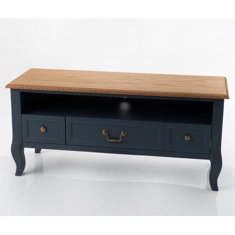 Granatowa Komoda Pod Telewizor w Stylu Prowansalskim Salini