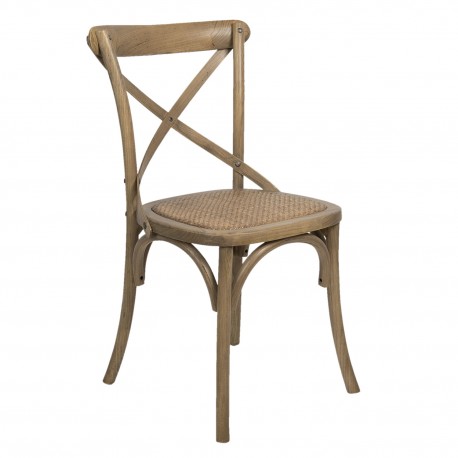 Krzesło w Stylu Prowansalskim Postarzane Beżowoszare