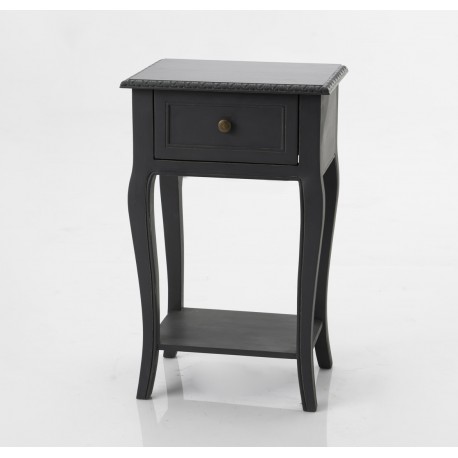 Szary Stolik Nocny w Stylu Prowansalskim Salini