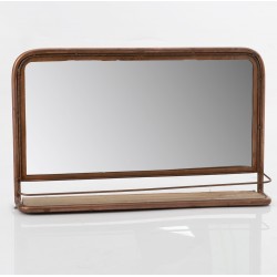 Lustro z Półką w Miedzianej Ramie