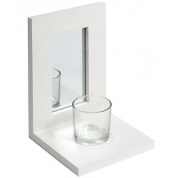 Biały Świecznik Belldeco z Lusterkiem