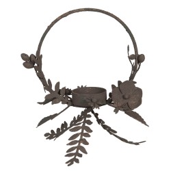 Metalowy Świecznik w Stylu Prowansalskim Listki C