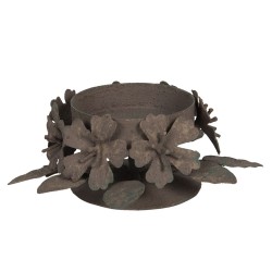 Metalowy Świecznik w Stylu Prowansalskim Listki D