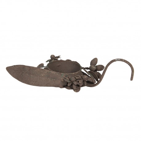 Metalowy Świecznik w Stylu Prowansalskim Listki H