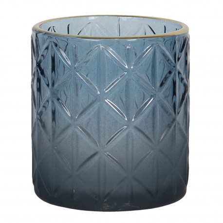 Szklany Świecznik Na Tealight Granatowy B