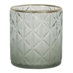 Szklany Świecznik Na Tealight Zielonkawy B