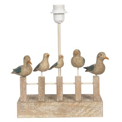 Lampa Stołowa z Drewnianymi Ptaszkami