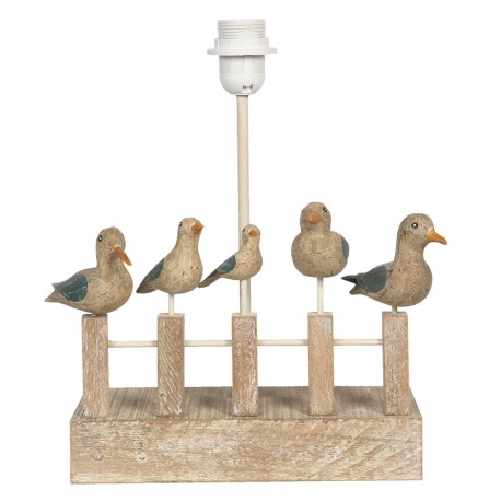 Lampa Stołowa z Drewnianymi Ptaszkami