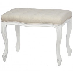 Taboret Prowansalski Kremowy Pikowany