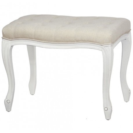 Taboret Prowansalski Kremowy Pikowany