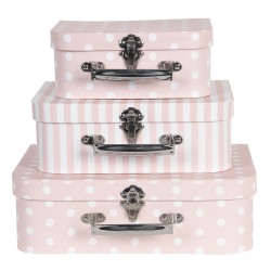 Pudła Walizki w Stylu Prowansalskim Paski i Kropki A