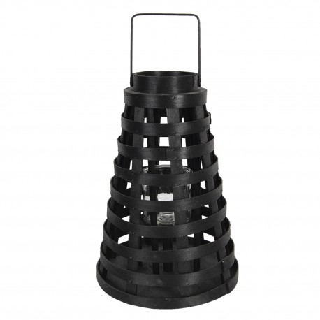 Drewniany Lampion Stożek Czarny B