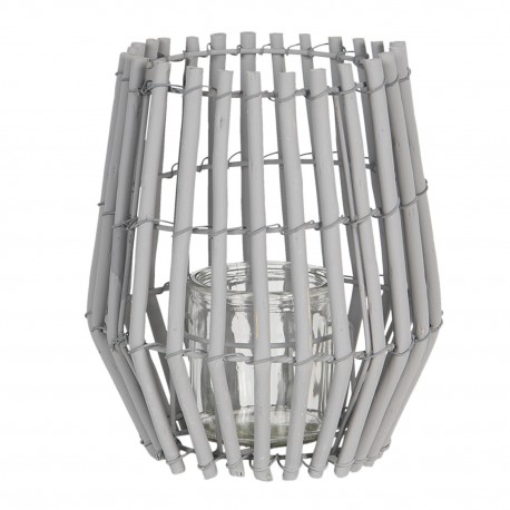 Drewniany Lampion Szary