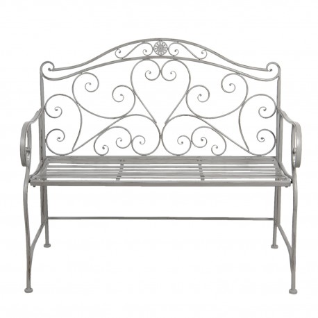 Metalowa Ławka Prowansalska Szara