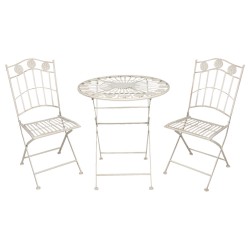 Meble Ogrodowe Prowanalskie Czarne Stolik z Krzesłami B